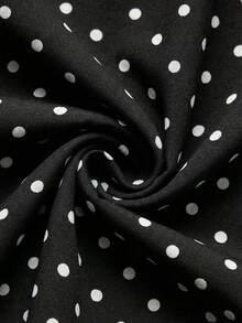 SHEIN Glamour Women's Polka Dot Print Fashion Halter Neck Blouse High Neck Top Sleeveless Top Black Polka Dot Top Polka Dot Blouse Statement Top,Beach Vacation,Summer Polka Dot Top Black Top Halter Neck Top Vacation Women,Beach Vacation For Women High Neck Blouse Sleeveless High Neck Top Polkadot Top Black And White Polka Dot Top - Black - View 10