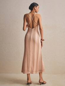 Poéselle Women's Casual Striped Spaghetti Strap Dress For Vacation - Multicolor - View 7