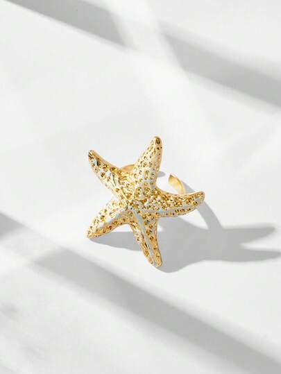 Maija A Fashionable And Elegant H Starfish Oil Painting Series Women's Ring