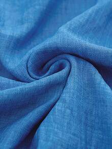 Aalyst Women's Fashion Round Neck Pleated Irregular Hem Round Shoulder Romantic Elegant Casual Commute Date Party Dinner Dress, Spring/Summer - Blue - View 8