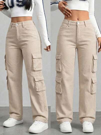pantalones corte cargo caqui