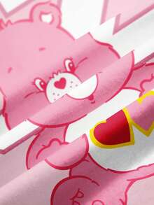 SHEIN X Care Bears Women's Round Neck Short Sleeve Casual T-Shirt, Cropped Style, - White - View 7