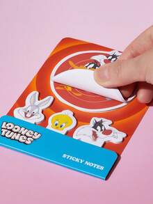LOONEY TUNES X SHEIN 80张记事本套装，可爱记事本，书写备忘录页标记，猫咪儿童办公学习用品创意礼物 - 混色 - 查看 4
