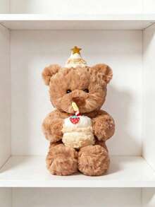 POKOJA LAND POKOJA LAND 15英寸生日快乐泰迪熊手捧蛋糕毛绒玩具，可爱大号泰迪熊毛绒玩具，沙发装饰礼品，节日送给家人、朋友和同学的理想礼物 - 彩色 - 查看 4