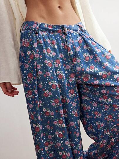Bohemela Pantalones anchos casuales de mujer con estampado suelto