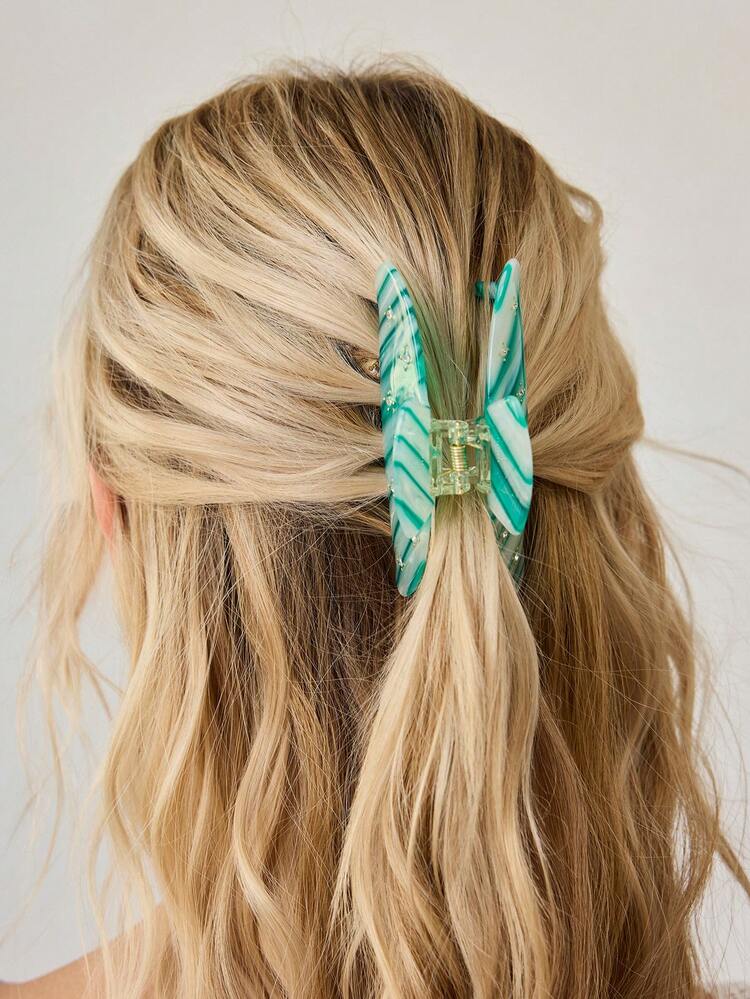 ACETIC ACID YELLOW MINI CLAW CLIP WITH INLAID GEMS HAIR CLAWS HAIR CLIPS HAIR JAW CLIP HAIR CLAMPS HAIR CLUTCH HAIR CATCHER CLIP