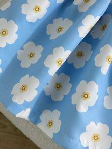 Bộ đồ 2 mảnh cho bé gái (cỡ nhỏ): Áo hai dây in hoa có nơ và chân váy in hoa, thích hợp cho kỳ nghỉ hè. - Nhiều màu - Xem 6