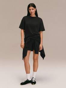 GLOWMODE CloudKnit Float On Hip Length Soft Sweat-Wicking Relaxed Fit Crewneck Tee Gym Outdoors Daily Casual Wear - Black - View 6