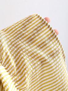 Sweetra European And American Summer New Pink Striped Lace-Up Minimalist Versatile Straight Leg Pants, Women's Two Pieces Set - Khaki - View 4