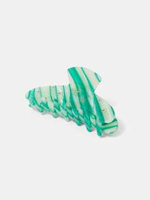 MOTF PREMIUM ACETIC ACID YELLOW MINI CLAW CLIP WITH INLAID GEMS HAIR CLAWS HAIR CLIPS HAIR JAW CLIP HAIR CLAMPS HAIR CLUTCH HAIR CATCHER CLIP - Green Stripe - View 5