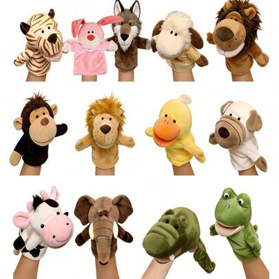POKOJA LAND Bộ 1 con rối tay hình động vật nhỏ có thể cử động, rất thích hợp để kể chuyện, dạy học, chơi ở trường mầm non, đóng vai - Bền, màu sắc sống động, là những con rối mang tính giáo dục, phù hợp làm quà tặng sinh nhật, ngày lễ, từ mùa xuân đến mùa hè.