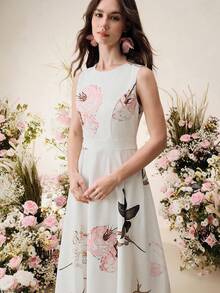 Anewsta New Elegant Romantic Embroidered Long Dress For Women, Spring/Summer - Multicolor - View 4