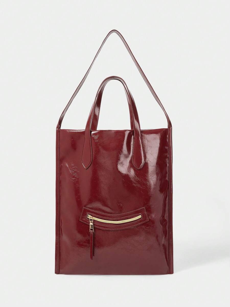 SHECARRY Bolso de hombro para mujer, bolso de tela grande, ligero y portátil - Rojo - Ver 1