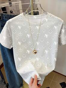 Women's Letter Print Round Neck Short Sleeve Casual Versatile T-Shirt - Multicolor - View 3