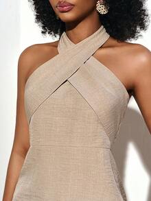 Zivah Đầm ngắn nữ mùa hè mới, kiểu dáng thường ngày, phong cách boho, màu mơ, chất liệu linen, ôm sát, dây chéo, trễ vai, phù hợp cho mặc hàng ngày, kỳ nghỉ, du lịch, bãi biển, miền Tây nước Mỹ, lối sống du mục, đi làm, ăn trưa, trang phục sân bay, lễ hội âm nhạc, buổi hòa nhạc, tiệc tùng, ngày lễ, trang phục dự đám cưới. - Màu be - Xem 10