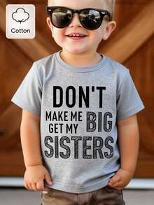 男婴趣味字母印花短袖T恤，夏季 - 灰色 - 查看 3