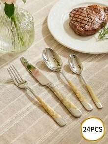 Cirelle Bộ dao kéo thép không gỉ 24 món mạ vàng thật - Nhiều màu - Xem 1