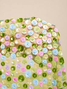 LOTSLUV Women's Green Rose Embellished Sleeveless Top, Sheer Patchwork Design, Suitable For Spring And Summer, Flower Top For Women, 3d Flower Top, Latest Tops For Women New Arrivals, Party Tops For Women, Blouse For Women Casual Mother - Green - View 7