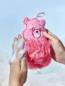 SHEIN X Care Bears 1 Cute Cartoon Pink Love Bear Bath Ball, Bath Sponge, Super Soft Foam Mesh For Bath, With Lanyard. - Pink - View 5