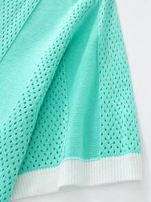 Manfinity LEGND Suéter de punto casual con estampado de letras para hombres, verano - verde menta - Ver 6