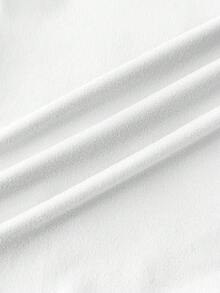 少女百搭纯色修身上衣，夏季休闲装，高领露肩设计，优雅迷人，适合度假、乡村、海滩、下午茶等各种场合，尽显端庄气质，既可作舞会上衣，也可作可爱衬衫。 - 白色 - 查看 6