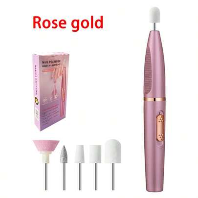 Teckwe 可调节速度、低噪音、低震动可充电笔式多刀片指甲抛光器，适用于卸甲、打薄角质层、修型、抛光、居家美甲、指甲打磨、夏季美甲，产品内置300mAh电池