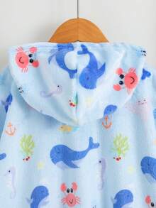 SHEIN 男婴海洋生物印花连帽休闲沙滩连体泳衣 - 彩色 - 查看 7