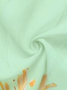 GlowEve 优雅花卉印花前扣半身裙，夏季 - 綠色 - 查看 5