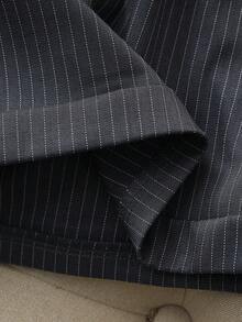 Franclia 女士休闲百搭通勤吊带背心，棕色弹力针织面料，搭配灰色条纹阔腿短裤/长裤（带腰带），优雅两件套，适合春夏穿着。 - 棕色 - 查看 6