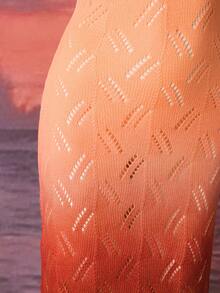 Femesol Vestido de tirantes básico y minimalista con efecto degradado para verano, vacaciones, playa y fiestas - Multicolor - Ver 4