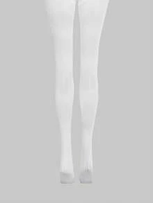 ROMWE Anime 1双白色Y2K朋克风千禧摇滚音符印花时尚简约女式连体衣，适合大学、购物、通勤等场合。 - 紅棕色 - 查看 6