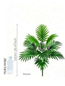 大型槟榔树仿真热带植物，尺寸可选68厘米、95厘米或125厘米，逼真的仿真棕榈树，配有耐用塑料叶片，适用于室内外家居、办公室、花园、派对装饰，易于维护，抗紫外线。 - 綠色 - 查看 12