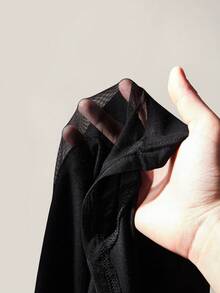 SHEIN ICON Bộ jumpsuit hai dây gợi cảm phối lưới chắp vá - màu đen - Xem 8