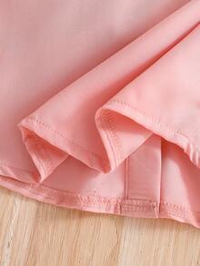 SHEIN Young Girls' White Sleeveless Crop Top, Versatile For Casual Outings, Parties, And Daily Wear - Pink - View 5