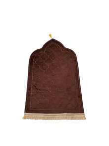 This High-Quality Anti-Slip Prayer Mat Is Adorned With Tassels, Is Thick, Soft, Foldable, Lightweight And Machine Washable. It Is Made Of Knitted Fabric And Features An Asymmetrical Design. It Is Suitable For Indoor And Outdoor Use And Is An Ideal Choice For Festivals Such As Ramadan, Eid Al-Fitr, Easter, And Thanksgiving - Multicolor - View 2