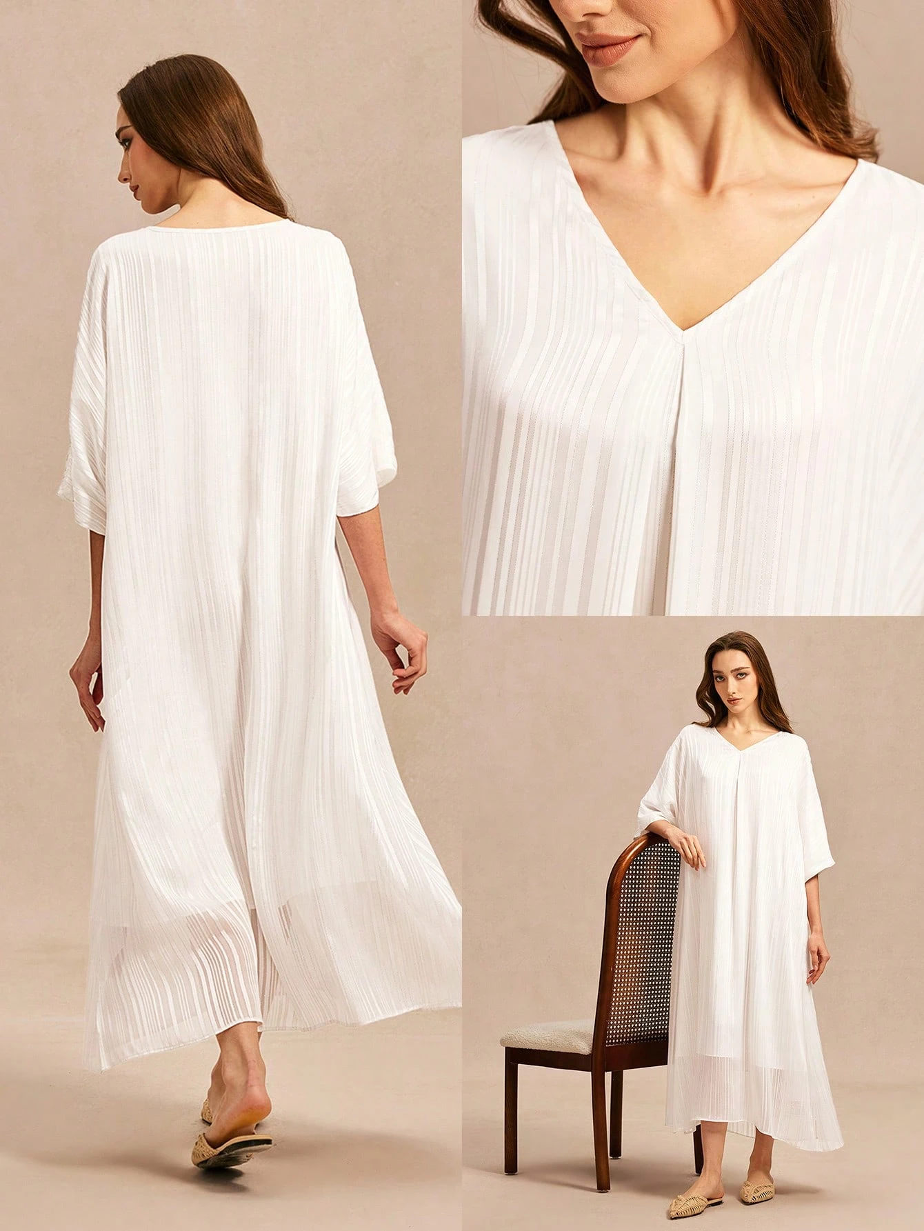 Damen Satin Nachthemd im Ganzjahresstil - Locker geschnittenes langes Kleid, zeitloses Nachtwäsche für jede Jahreszeit, Lingerie Pyjama Kleider für Damen, modische, bequeme Outfits