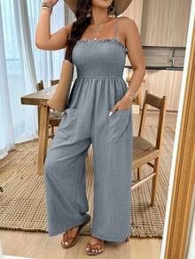 Weeklong Mono de mujer de talla grande con textura y volantes en el borde - Gris Claro - Ver 3