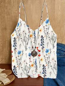 EMERY ROSE Women's Summer Vacation Floral Print Camisole - Multicolor - View 3