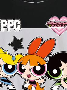 THE POWERPUFF GIRLS X SHEIN 男士圆领短袖休闲百搭T恤 - - 白色 - 查看 3