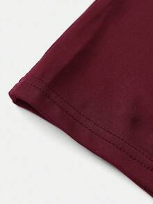 SHEIN Tween Girls Zip Up Half Zip Unitard,Back To School,Leisure Outing - Burgundy - View 6