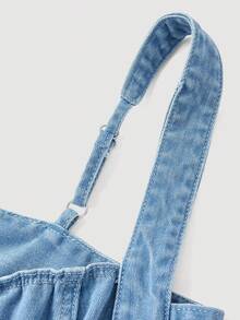 SHEIN MOD Women's Casual Tie-Up Backless Denim Dress, Summer - Blue - View 4