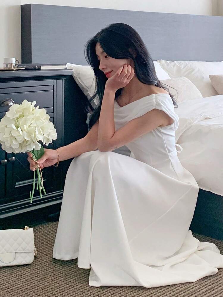 Women's Elegant Solid Color Sleeveless Mid-Length Dress, Summer