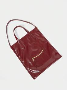 SHECARRY 女士单肩包，大容量轻便便携手提包。 - 紅色 - 查看 6