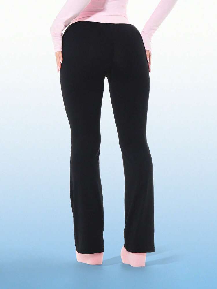 Women's Colorblock Letter Print Pants, BABYPHAT