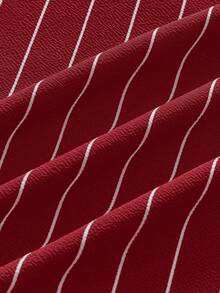 AXEPEAK Áo polo nam tay ngắn kẻ sọc chữ, kiểu dáng thường ngày, thích hợp đi làm. - Màu Đỏ Sâu - Xem 5