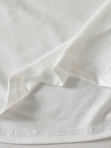 一件式短袖休闲印花春夏少女夏季通勤套装，运动休闲直筒裤，短袖轻便舒适两件套。 - 黑與白 - 查看 7