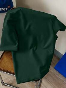 Manfinity Joysei 洛杉矶字母条纹印花短袖T恤，男女皆宜，学院风复古休闲运动上衣 - 彩色 - 查看 2