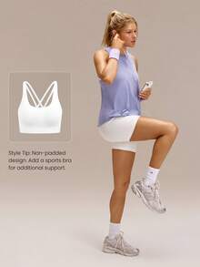 GLOWMODE Áo tank top lưới thoáng khí dành cho tập luyện thể thao, chạy bộ cường độ trung bình, nhanh khô, thấm hút mồ hôi, tạo cảm giác mát mẻ. - Màu tím hoa cà - Xem 7