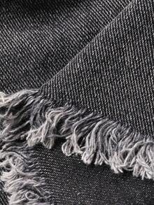 DAZY Quần short denim xám bạc màu dành cho nữ, kiểu dáng Y2K, thích hợp cho mùa hè. - Xám - Xem 3