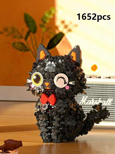 MINKOJA - SELECTS 1651+Pcs,Cute Cat Simulation Animal Building Block Set,High-Difficulty Assembly Building Blocks, Decorative Building Block Set, Creative 3D Assembly Scene Module, Fashionable Tabletop Decoration, Suitable As Birthday/Halloween/Christmas/Valentine's Day/Holiday Gifts, Home Decoration Accessories, Collectibles,Easter,